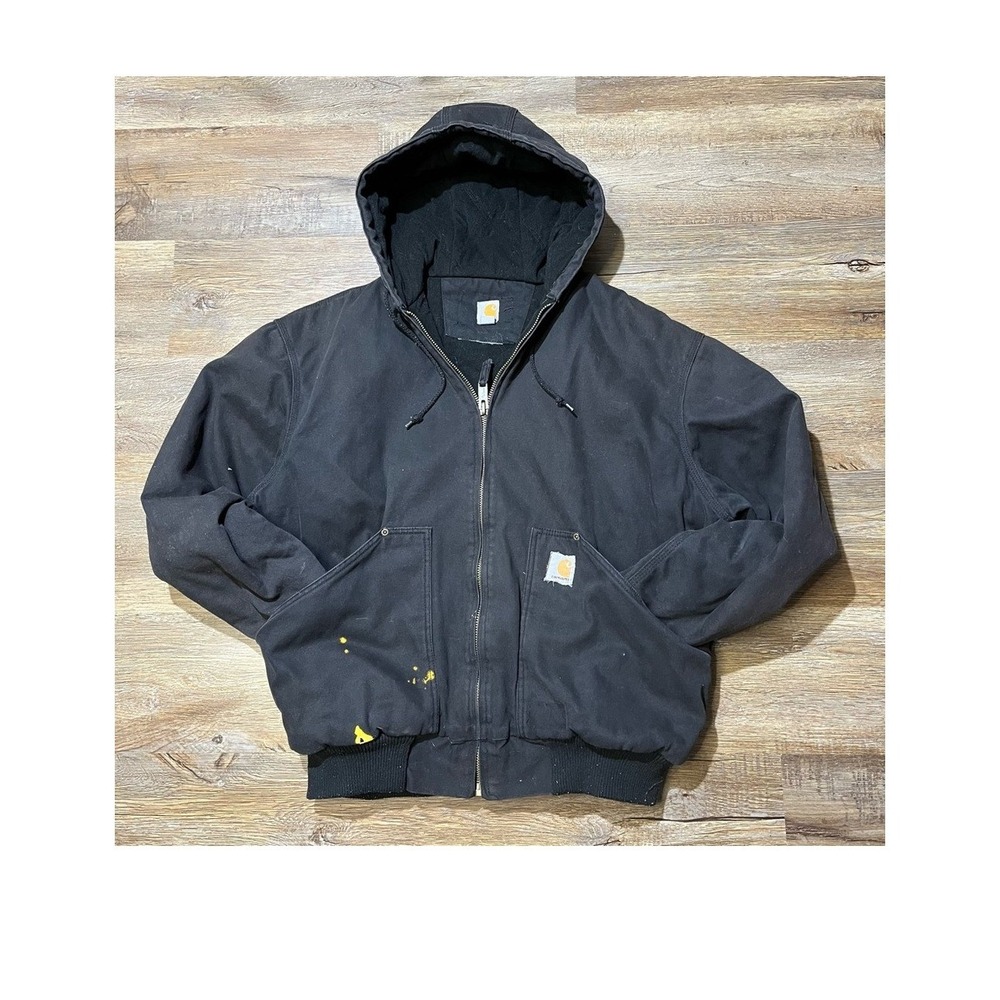 Carhartt Black Hooded Work Jacket